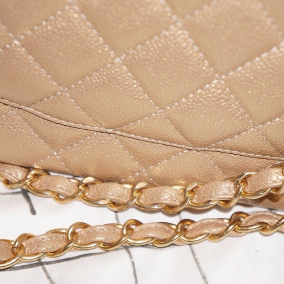 CHANEL Gold caviar double flap jumbo - Picture 5 of 8