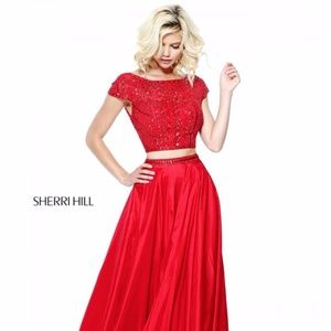Authentic NEW Sherri Hill 50802 Red Prom Gown