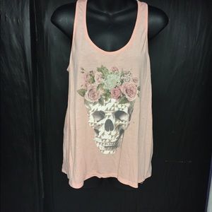 Wound Up Floral/Skull tank/ size: L