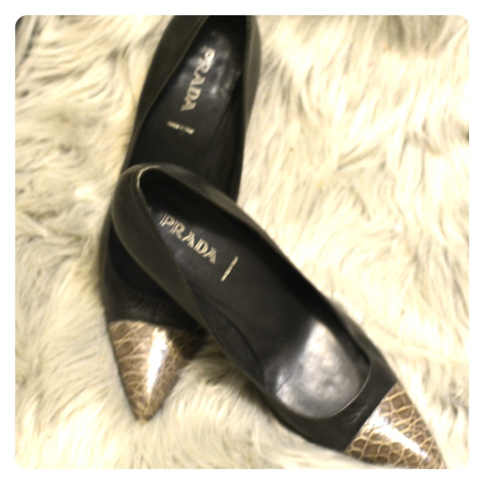 Prada snake-toe heels