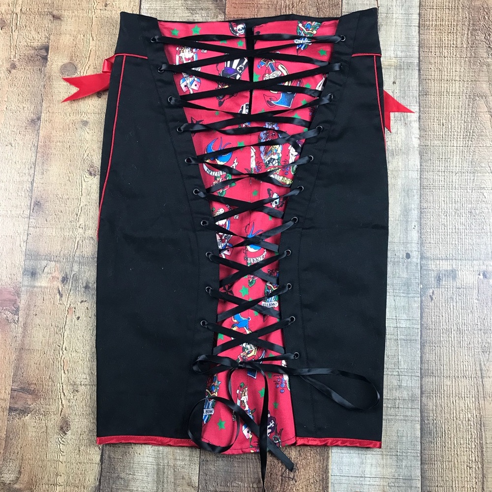 Rockabilly corset tattoo pencil skirt