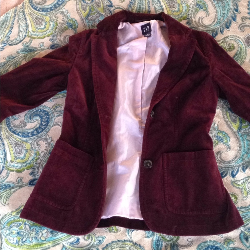 Gap size 0 velour blazer