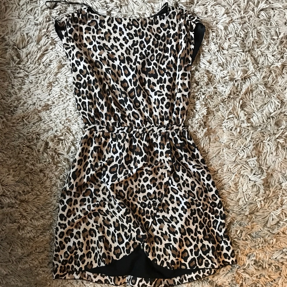 Leopard mini tulip dress