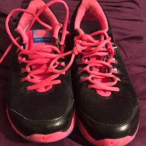 Nike sneaker black and pink and blue