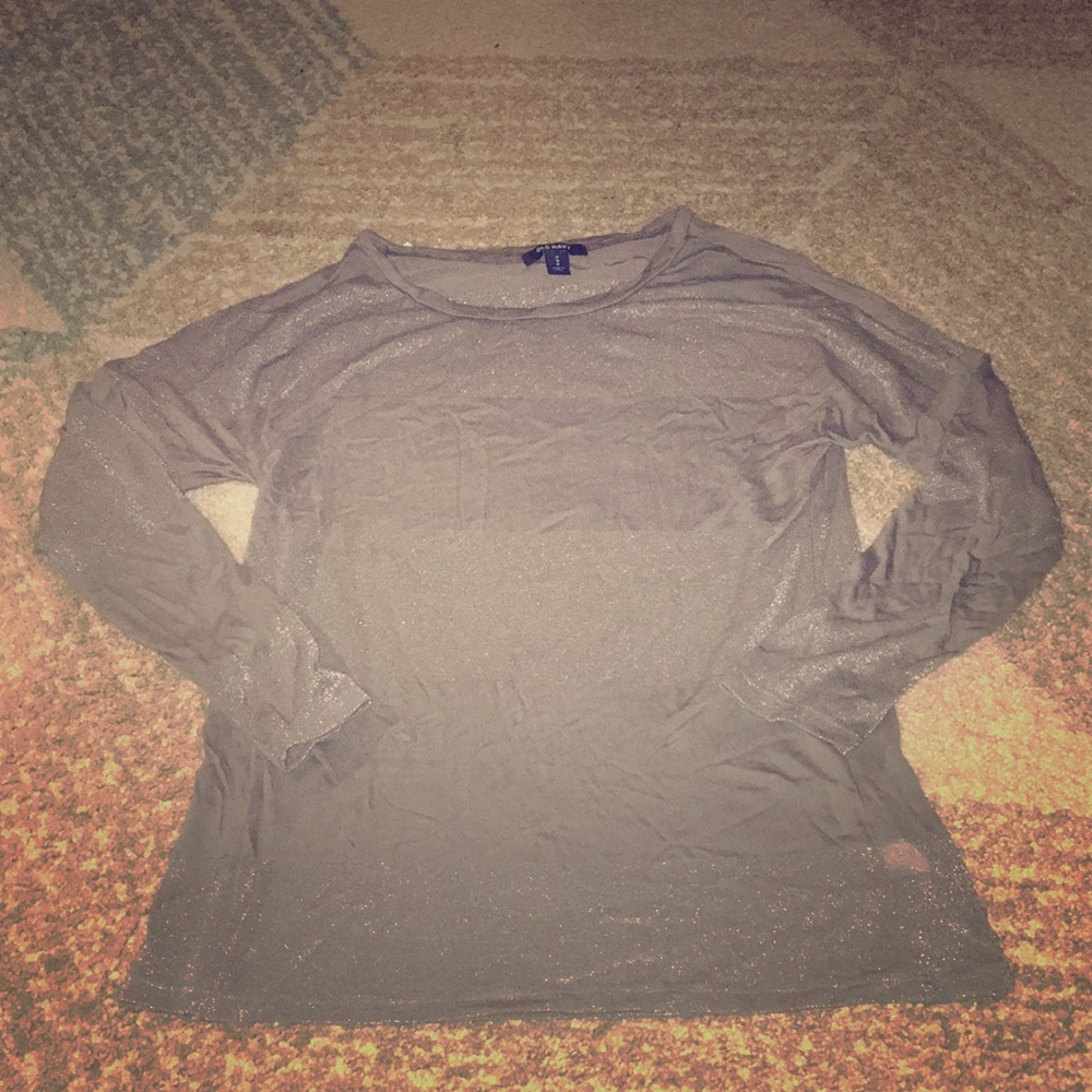 Old Navy Gray top with sparkly stripes