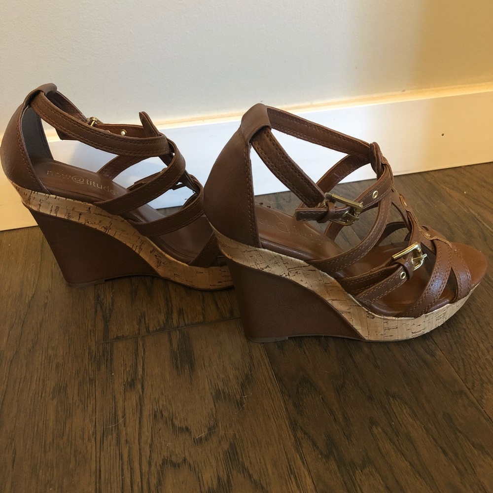 Brown Strappy Wedges