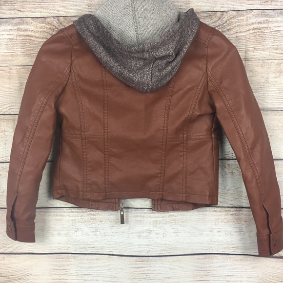 NWOT JOUJOU GIRLS VEGAN LEATHER JACKET SZ M 10/12 - Picture 2 of 6