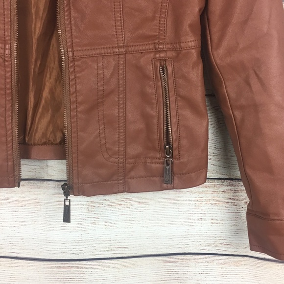 NWOT JOUJOU GIRLS VEGAN LEATHER JACKET SZ M 10/12 - Picture 3 of 6