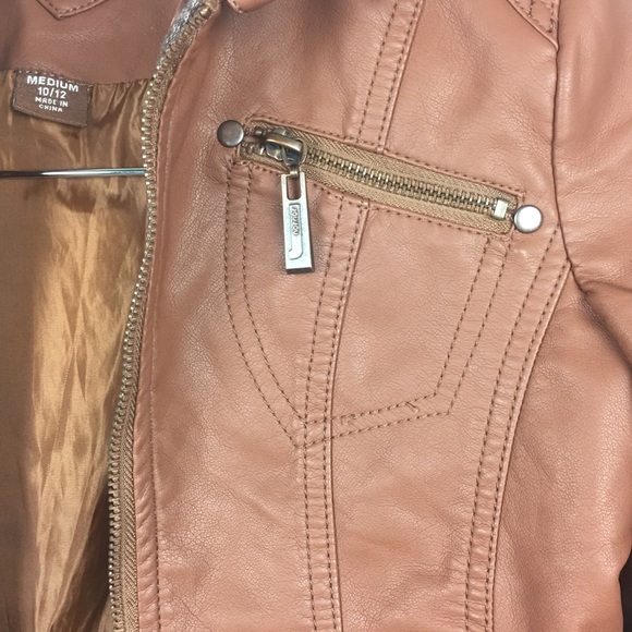 NWOT JOUJOU GIRLS VEGAN LEATHER JACKET SZ M 10/12 - Picture 4 of 6