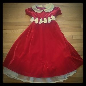 Rare Editions red velvet holiday dress