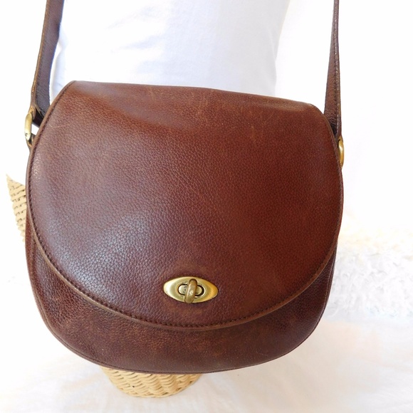 Coach Handbags - COACH Rare Vintage Crossbody Bag Brown Made Italy