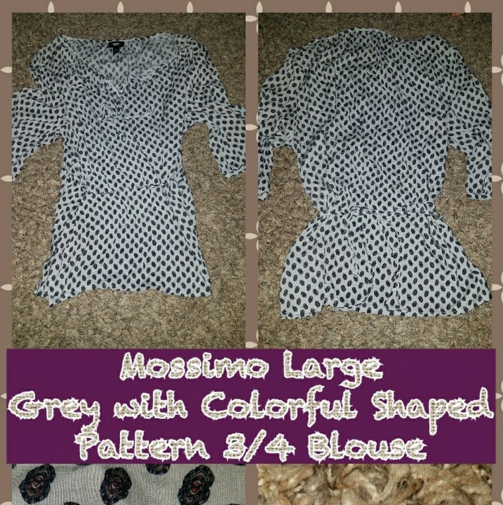 EUC Mossimo Large Light Grey Tunic Top