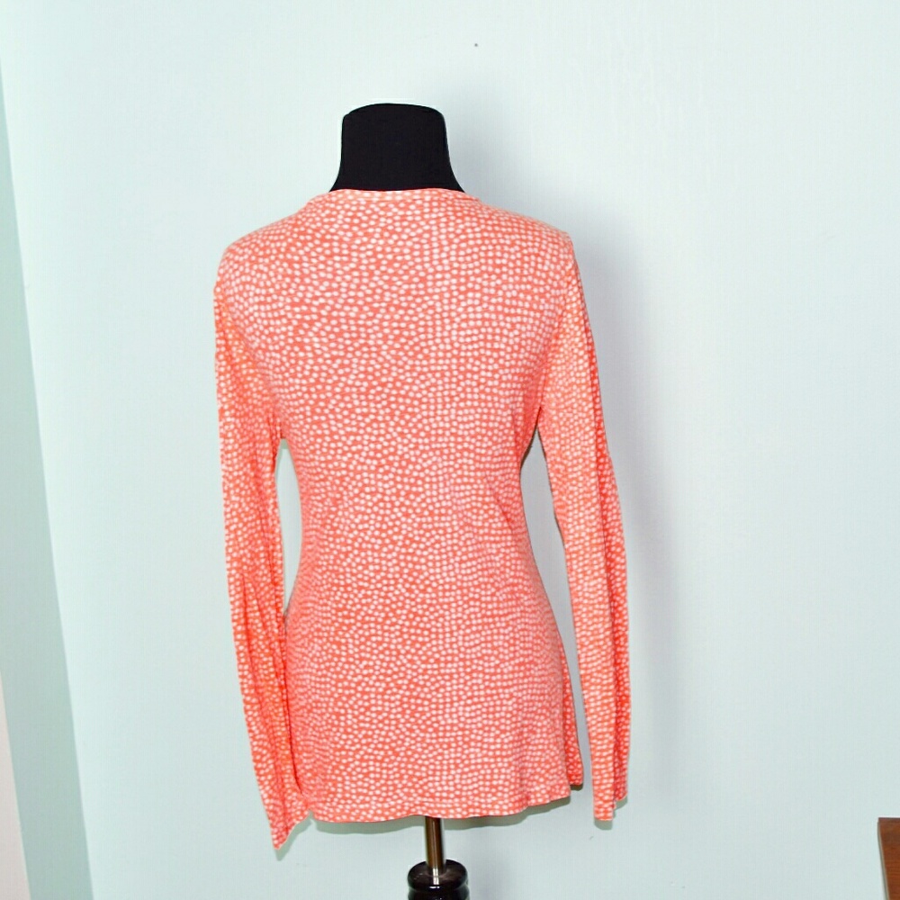 Beautiful Coral Colored Sequin Polkadot Shirt - Picture 2 of 2