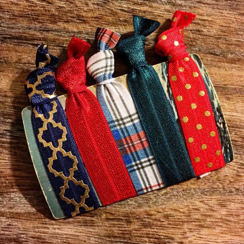 Jewel tone plaid holiday hairties