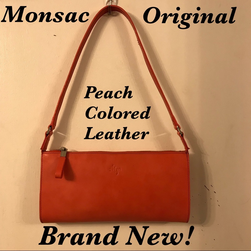 Monsac Original peach colored clutch