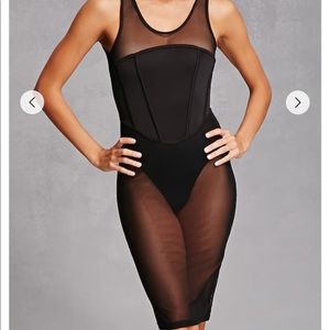 Sheer Mesh Corset Combo Dress