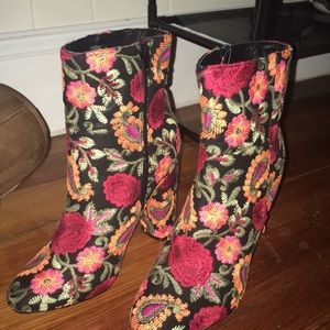 Floral fall booties
