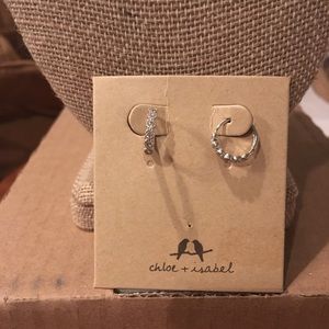 Chloe and Isabel small silver hoop earrings