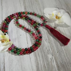 108 Tourmaline bead Mala with Tassel