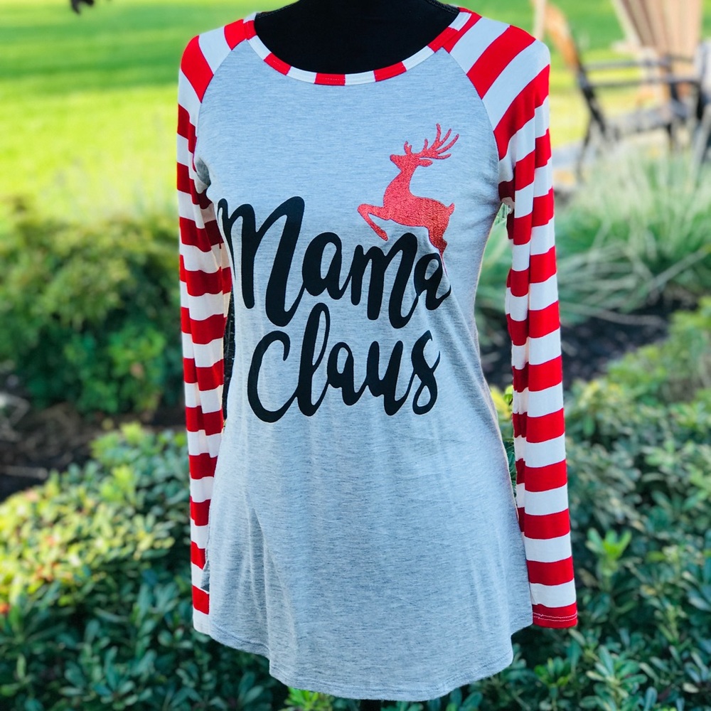 MAMA CLAUS BASEBALL TEE