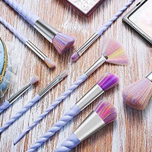 NEW 10Pc Brush Purple Hair Cosmetic Makeup Brushes - Picture 1 of 5