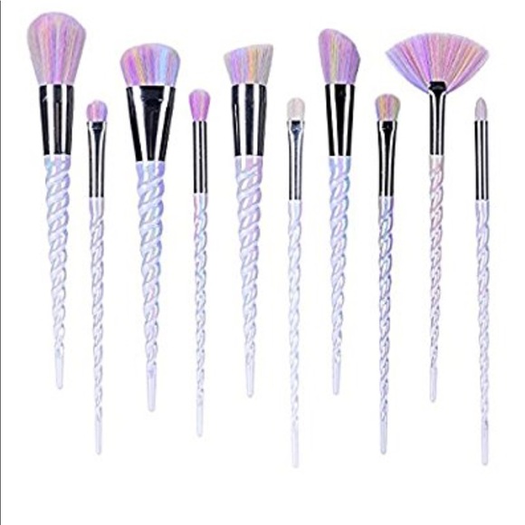 NEW 10Pc Brush Purple Hair Cosmetic Makeup Brushes - Picture 3 of 5