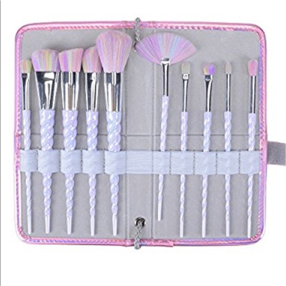 NEW 10Pc Brush Purple Hair Cosmetic Makeup Brushes - Picture 4 of 5
