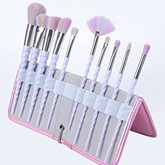 NEW 10Pc Brush Purple Hair Cosmetic Makeup Brushes - Picture 5 of 5