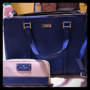 Navy Kate spade purse and matching wallet