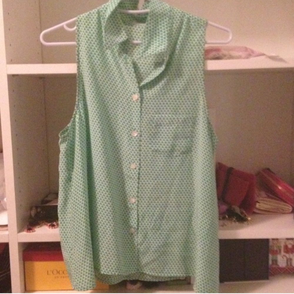 Silk button up top