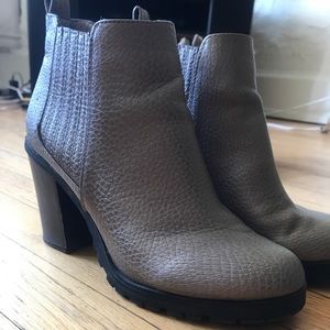 Sam & Libby Metallic Chunky Heel Ankle Boots