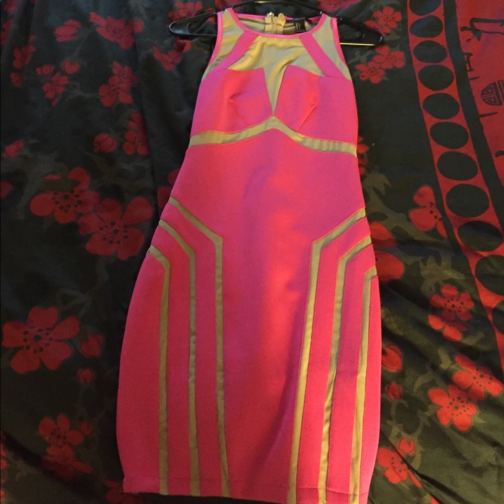 Hot pink bandage dress