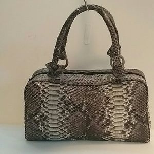 Betty Audish Genuine Python Skin Satchel