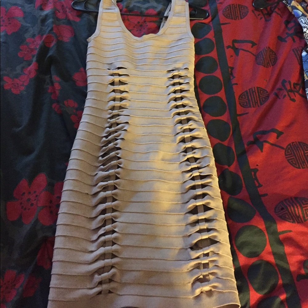 Beige bandage dress