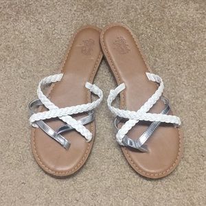 Flip flops with braided detail