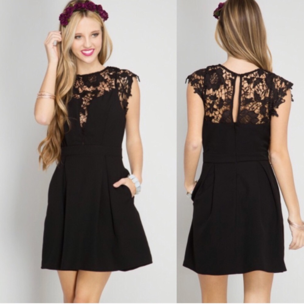 ♥️HOLIDAY DRESS♥️ Mini Lace Little Black Dress LBD