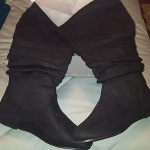 [IN BOX]Black Faux Suede Boots