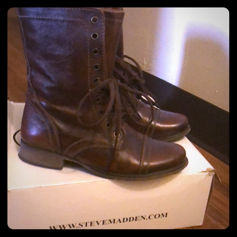 Women’s Brown Steve Madden Trooper Boots