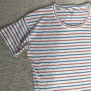 Madewell Striped Whisper Cotton Scoop Tee Shirt