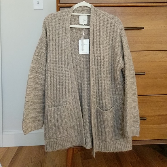 Joie Syden Chunky Cardigan Sweater S Mushroom - Picture 5 of 7