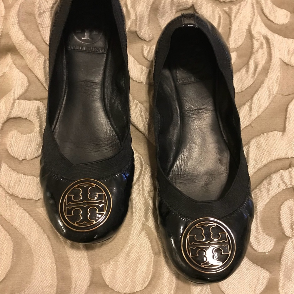 Black Tory Burch Caroline Flats