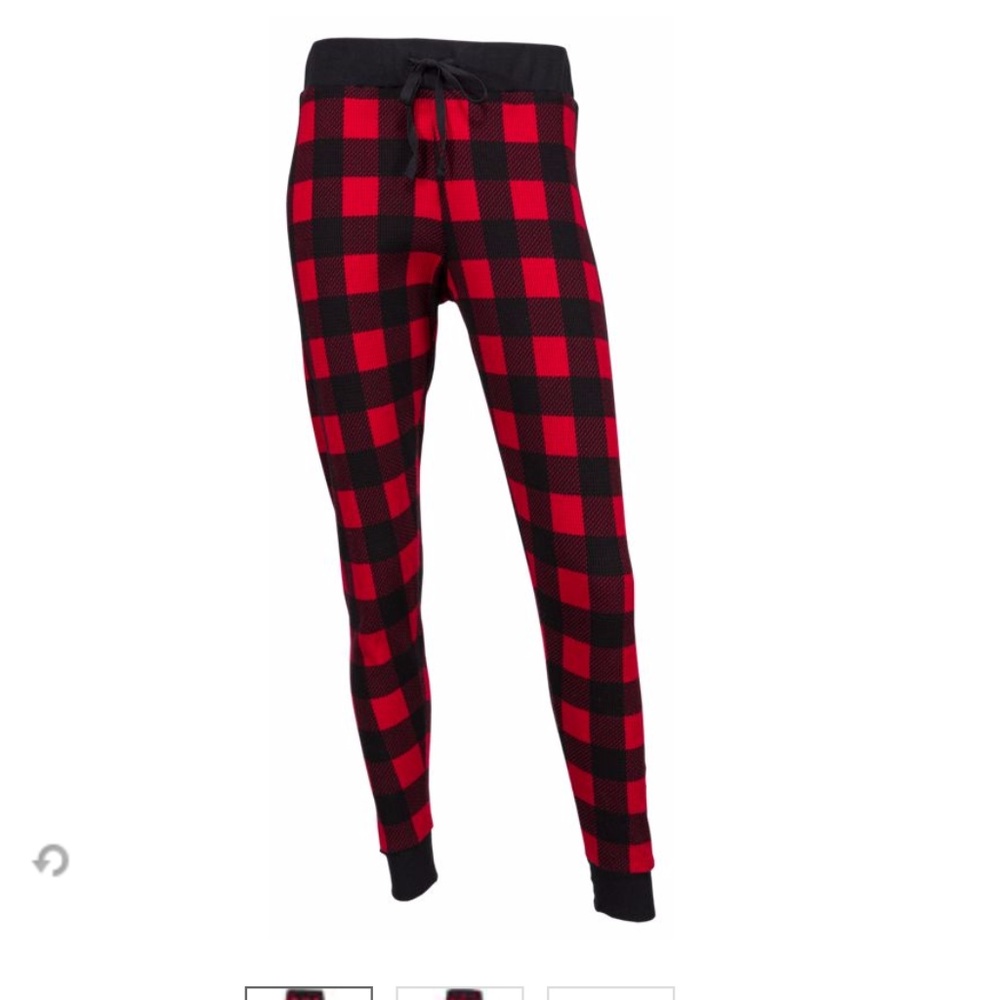 NWT Red Buffalo Plaid Thermal Leggings Joggers