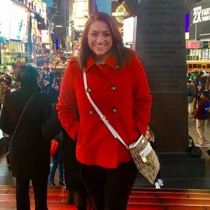 Michael Kors button-down red fashion coat