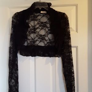 Black lace crop bolero