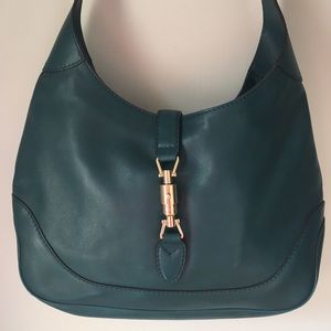 Gucci Jackie Leather Medium Teal Bag
