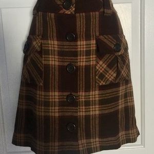 Ann Taylor Loft Plaid Mini Skirt Wool Sz8