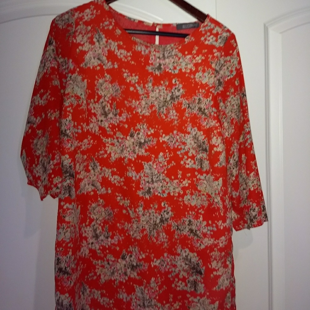 Allison Joy orange shift dress.
