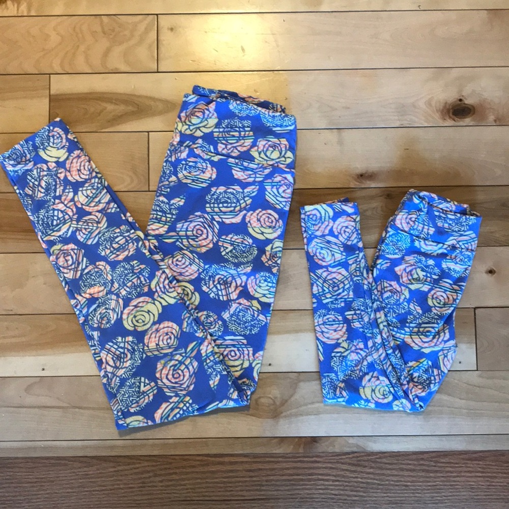 Lularoe Mommy and Me Set OS and S/m kids roses