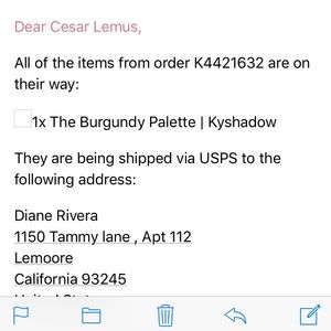 Proof of purchase Kylie Kyshadow