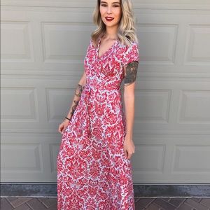 NWOT Pink Blush Red Paisley & Blue Dress